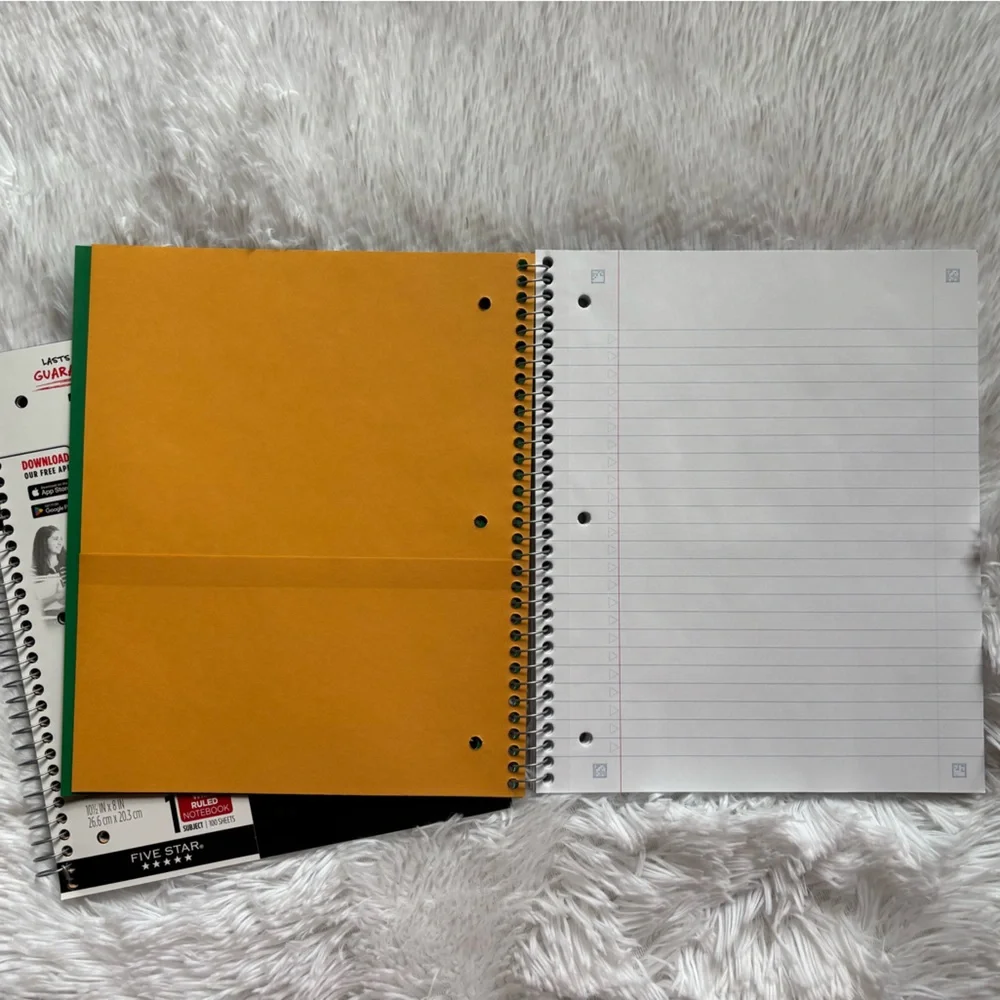 Five Star Wide Ruled 1‎ Subject Notebooks Set of 2